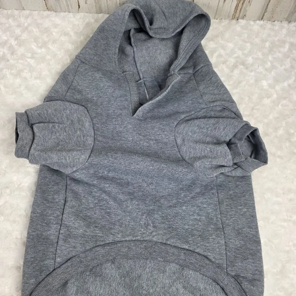 Heart to Tail Gray Santa Sequin Hoodie Size Large